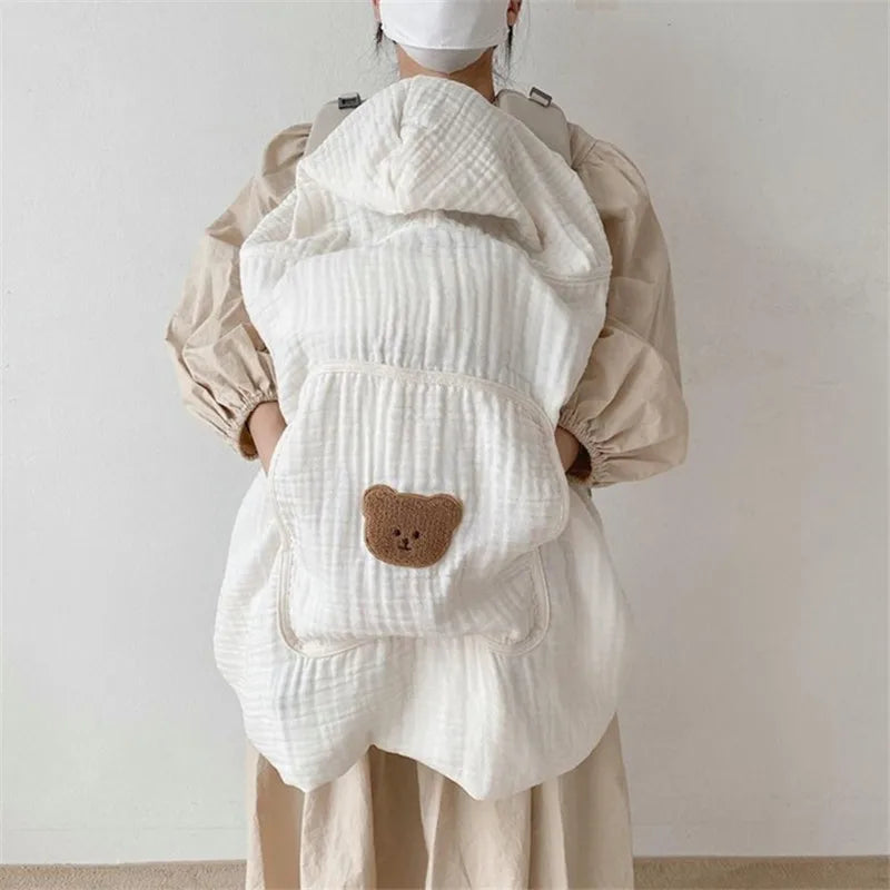 Multifunctional Infant Baby Carriers Blanket Cute Cartoon Korean Anti-Mosquito Windproof Stroller Blanket Newborn Shawl Blanket