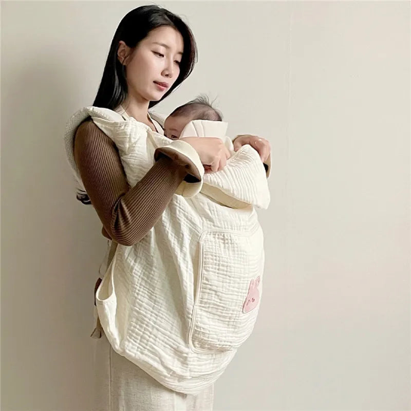 Multifunctional Infant Baby Carriers Blanket Cute Cartoon Korean Anti-Mosquito Windproof Stroller Blanket Newborn Shawl Blanket