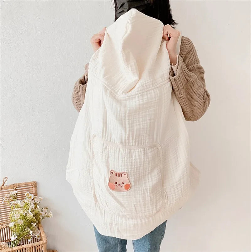 Multifunctional Infant Baby Carriers Blanket Cute Cartoon Korean Anti-Mosquito Windproof Stroller Blanket Newborn Shawl Blanket