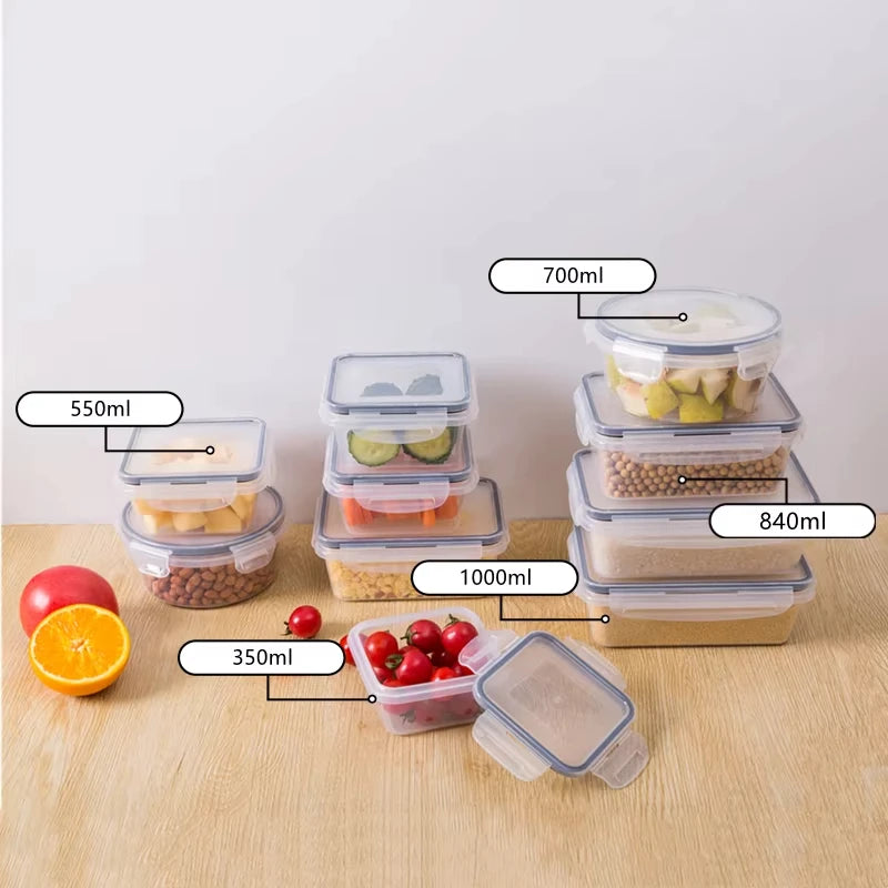 Airtight Food Storage Container with Lid, Leak Proof Snap Lock, BPA Free Plastic