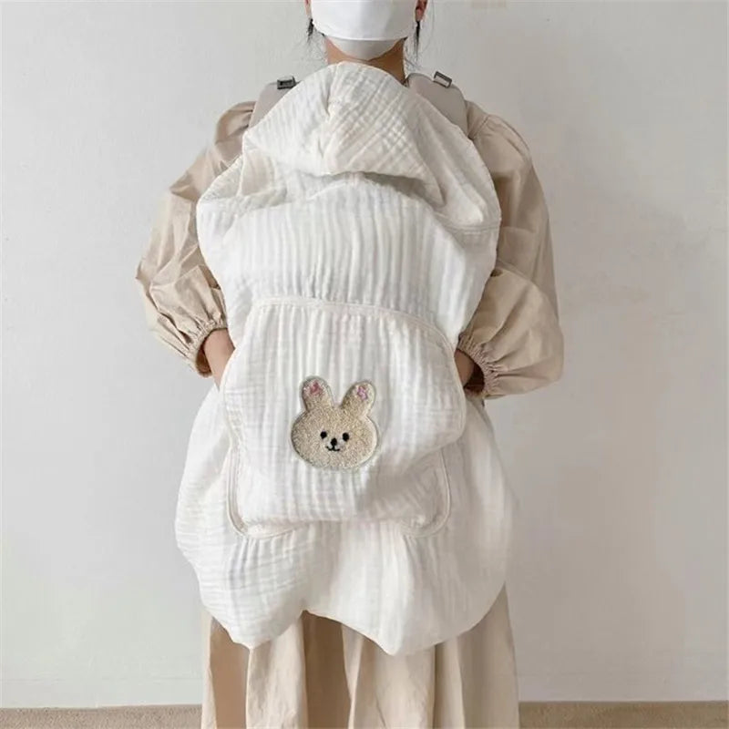 Multifunctional Infant Baby Carriers Blanket Cute Cartoon Korean Anti-Mosquito Windproof Stroller Blanket Newborn Shawl Blanket