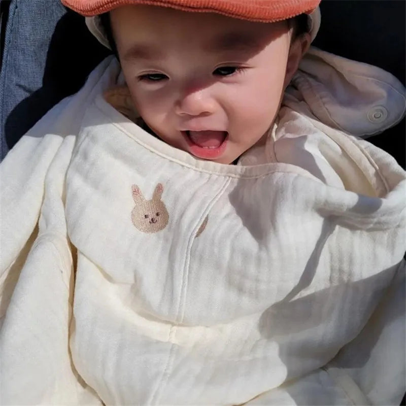 Multifunctional Infant Baby Carriers Blanket Cute Cartoon Korean Anti-Mosquito Windproof Stroller Blanket Newborn Shawl Blanket