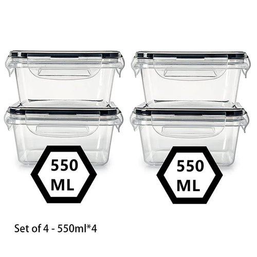 Airtight Food Storage Container with Lid, Leak Proof Snap Lock, BPA Free Plastic
