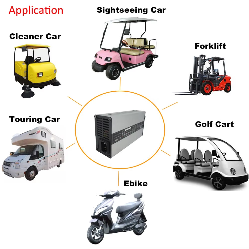 72V 4A 5A 10A Lithium Smart Charger 20S 72 Volt 84V Li Ion Battery Fast Chargers 220V / 110V XT60 XT90 XLR Connector